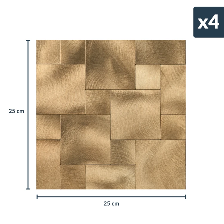 Lot de 4 crédences adhésives murales 3D effet tressé