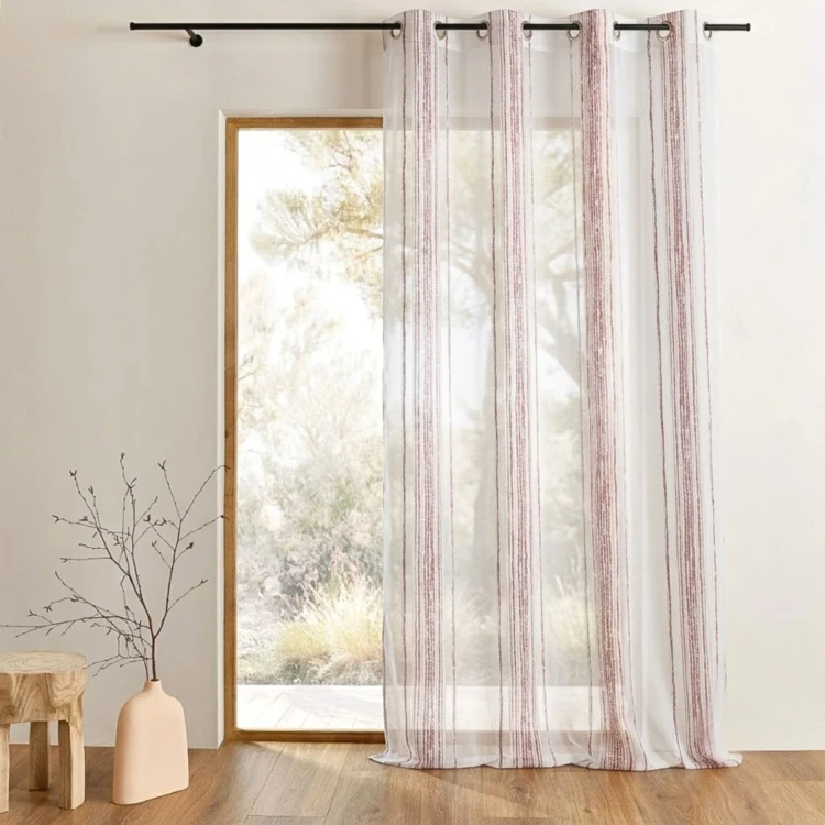 Cortina de jacquard con finas rayas verticales