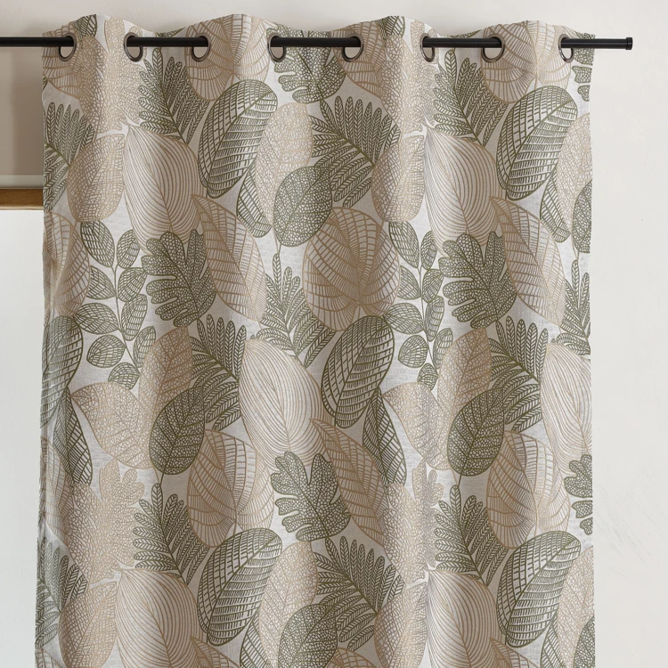 Jacquard-Vorhang aus Poly-Baumwolle mit Blättermuster