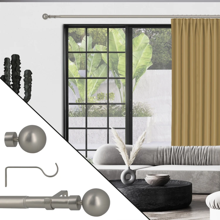 Kit tringle extensible en métal avec embout D19/16 mm