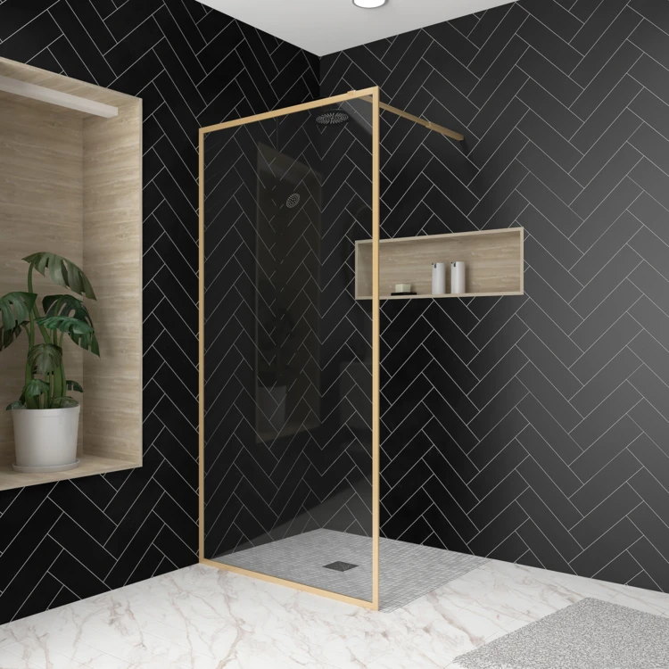 Paroi de douche à l'italienne fixe en verre trempé