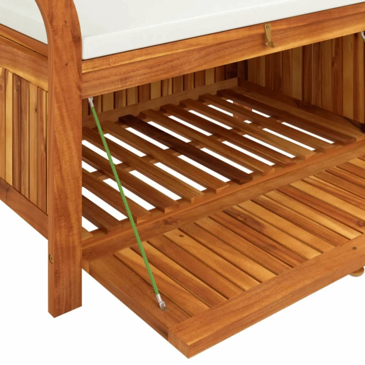 Banc de rangement extérieur en acacia