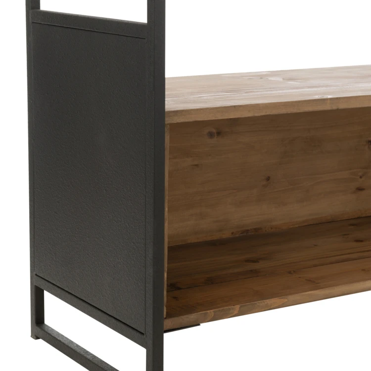 Grande étagère en bois recyclé et métal