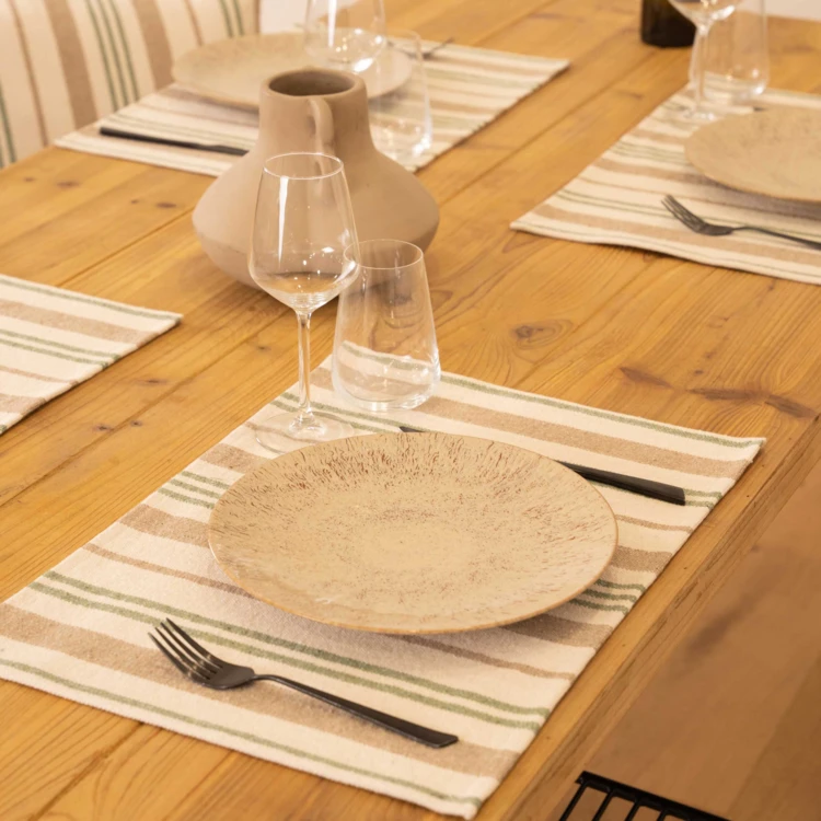 Set de table en coton épais rayures