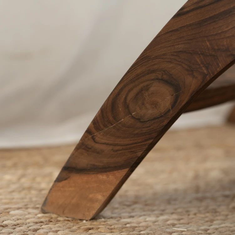 Fauteuil Lounge bois de noyer et cuir