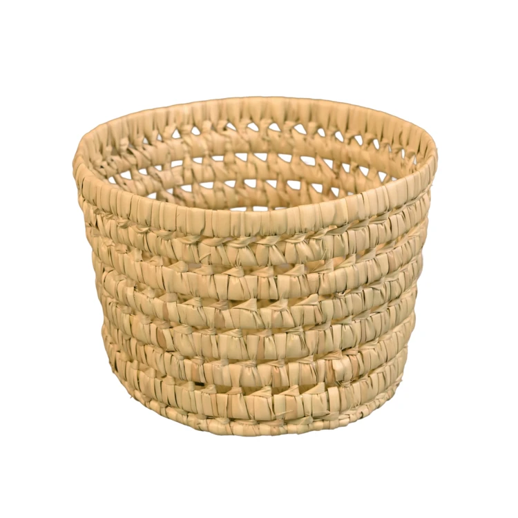 Panier de rangement rond feuilles de palmier