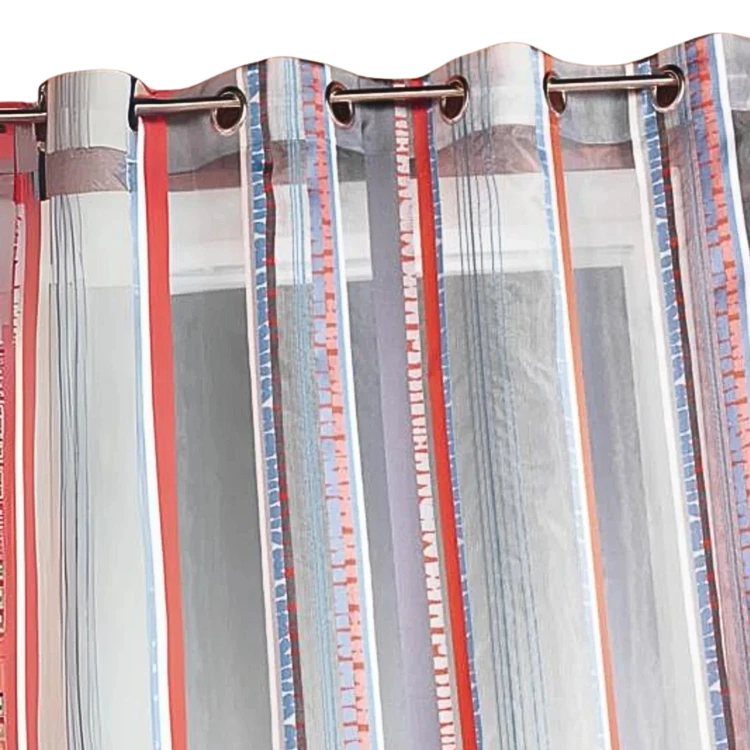 Cortina de organza jacquard con rayas verticales