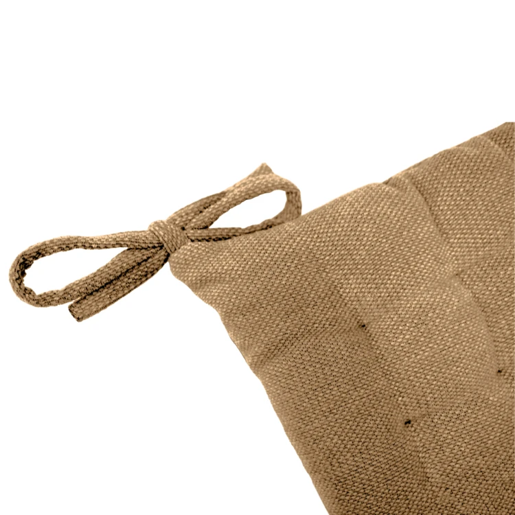 Almofada de cadeira acolchoada em veludo chenille com laços