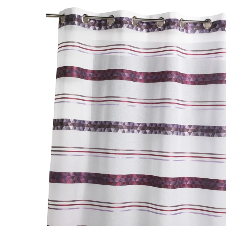 Cortina de jacquard com riscas geométricas