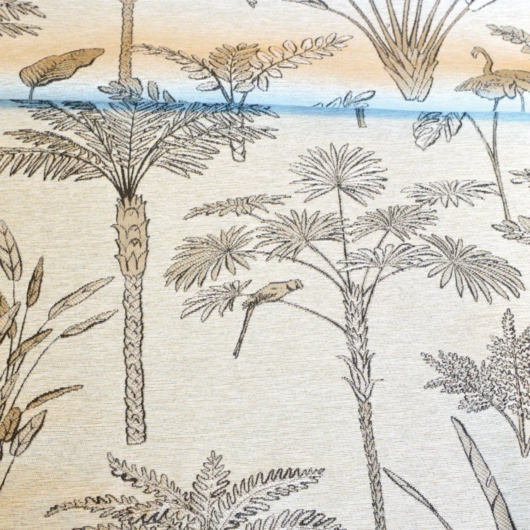 Exotischer Jacquard-Vorhang mit Palmenmotiv