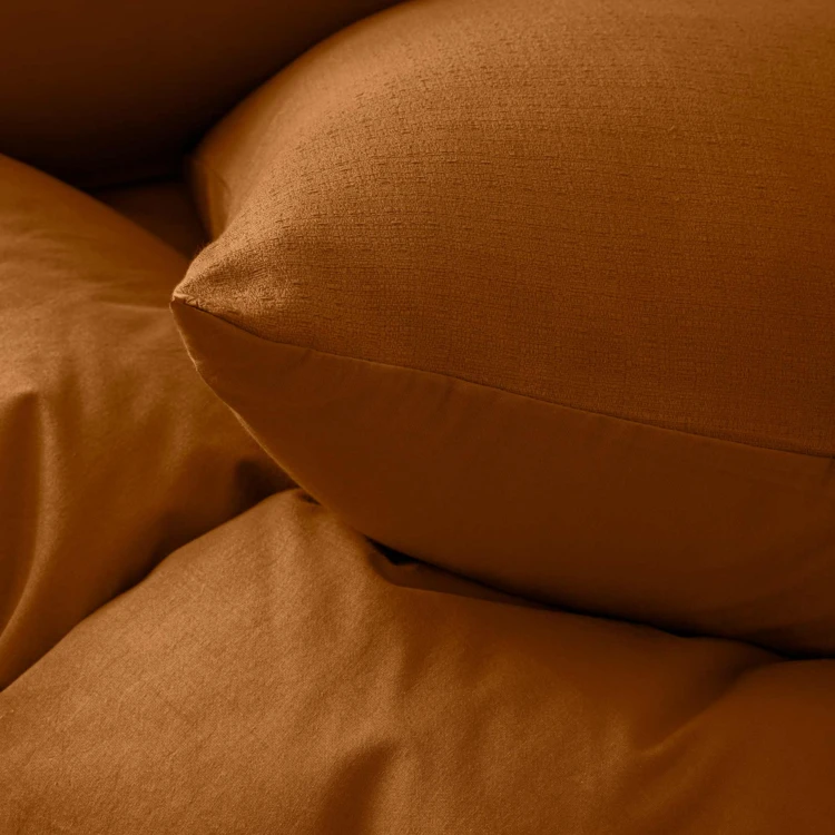 Parure de lit 3 pièces en coton tissage épais housse + taies