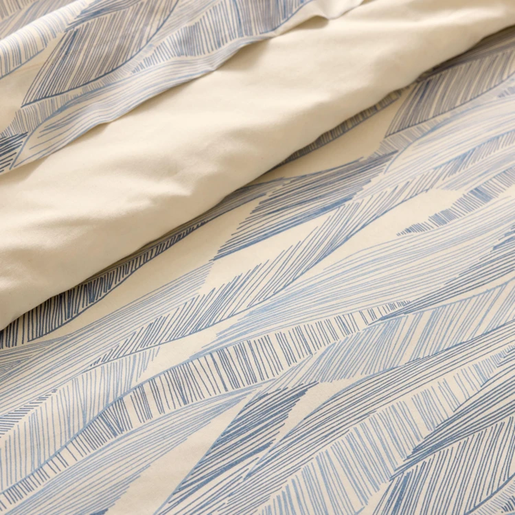Drap plat coton 57 fils motif ondulé