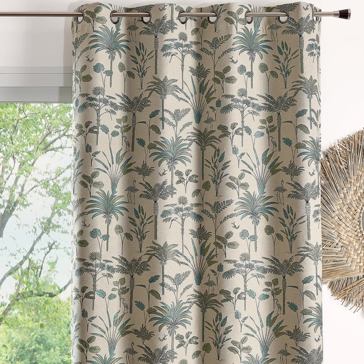 Exotischer Jacquard-Vorhang mit Palmenmotiv