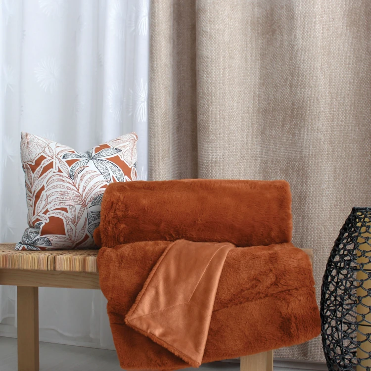 Plaid imitation fourrure double face flanelle
