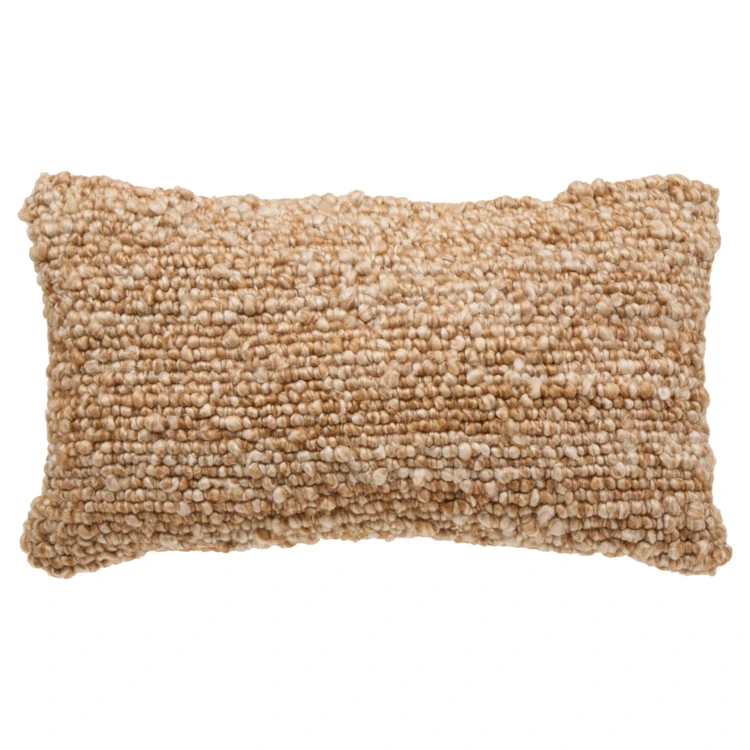 Coussin rectangulaire effet laine déhoussable