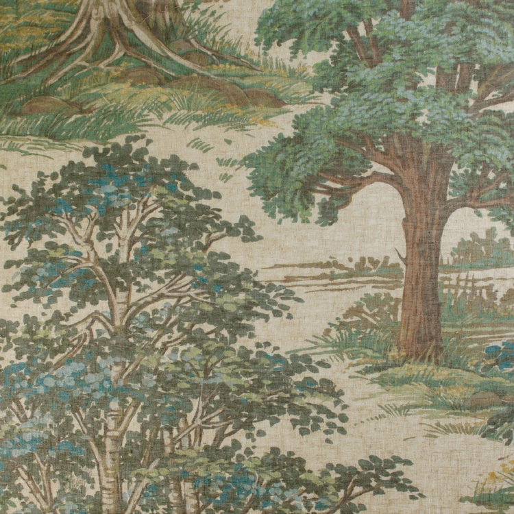 Voilage en lin à motif forêt