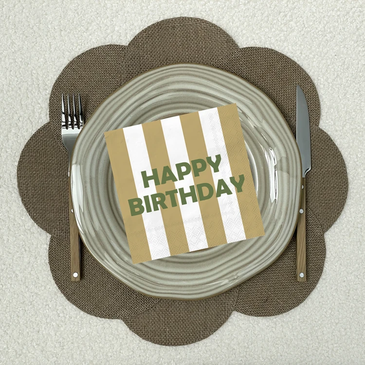 Servilletas de papel estampadas Happy Birthday - lote de 20