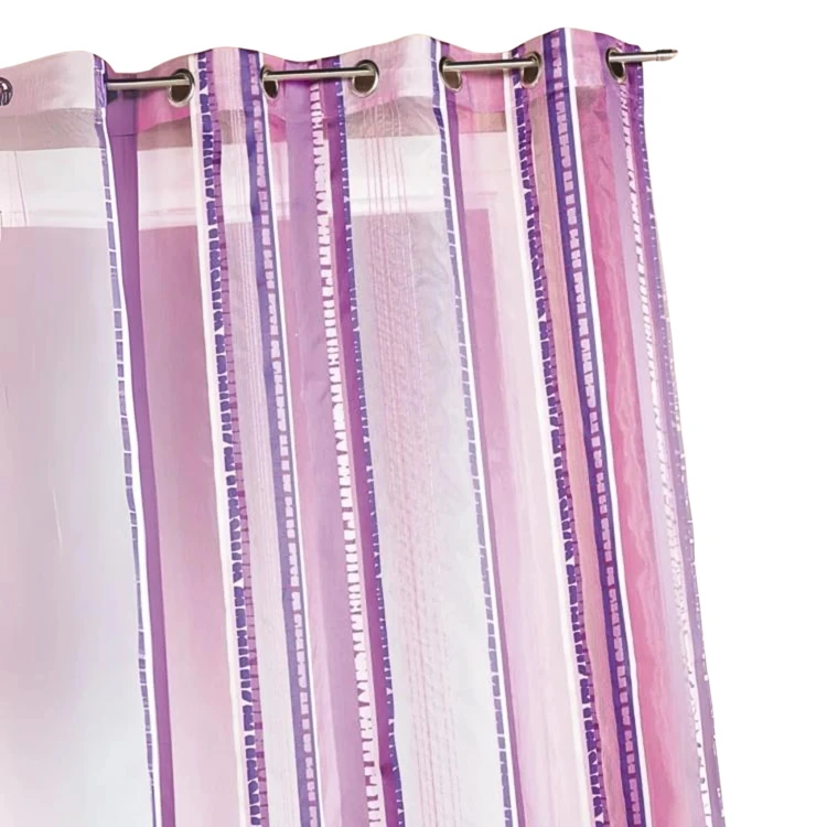 Cortina de organza jacquard con rayas verticales