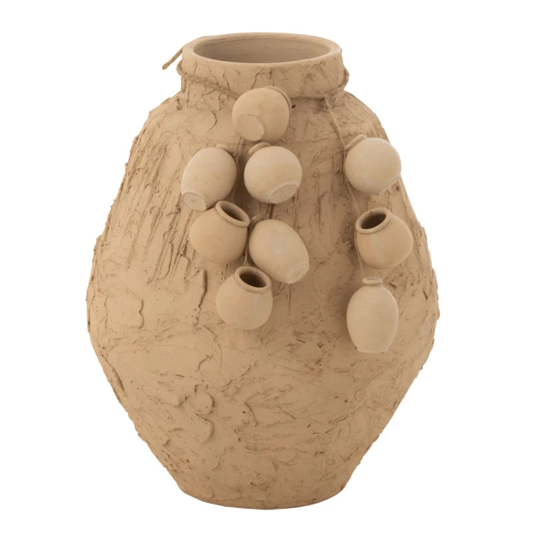 Vase décoratif texturé en papier mâché