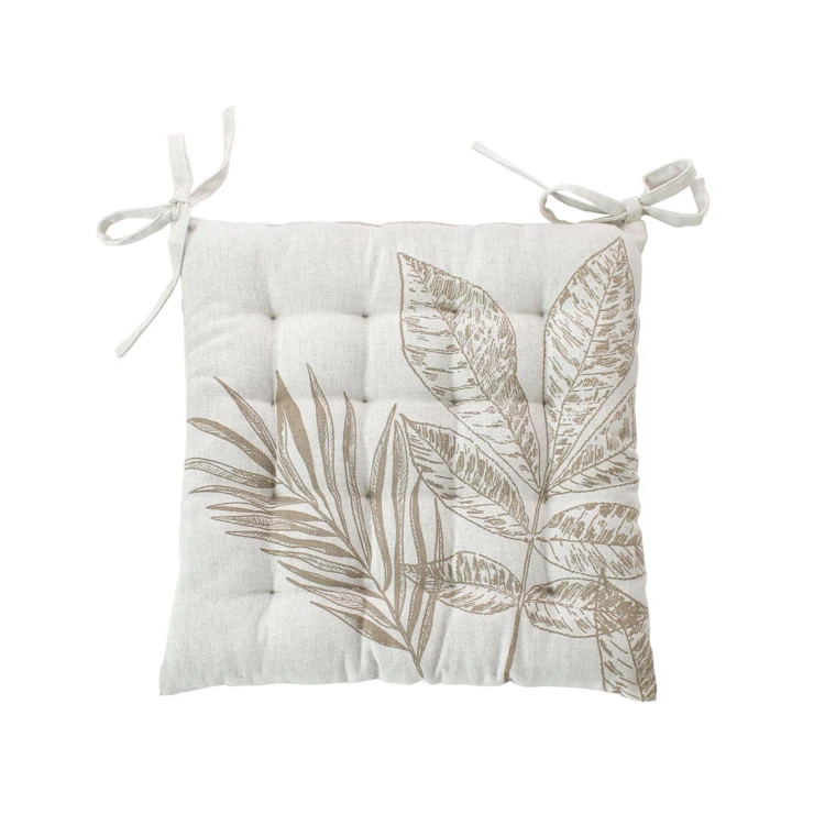 Cojín de silla acolchado con estampado natural