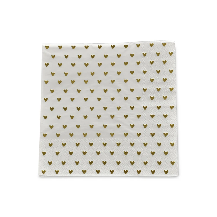 Lot de 20 serviettes en papier coeurs