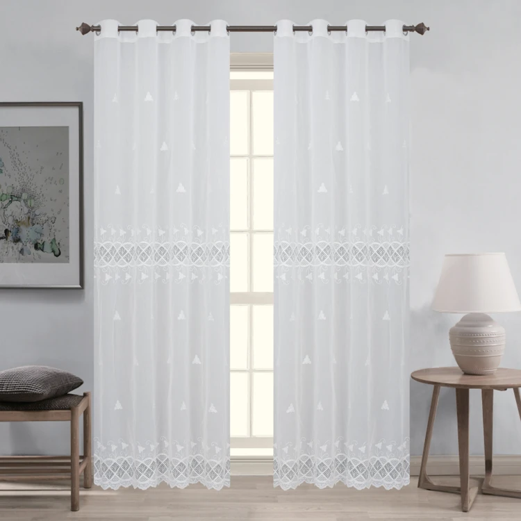 Par de visillos de macramé para puerta acristalada