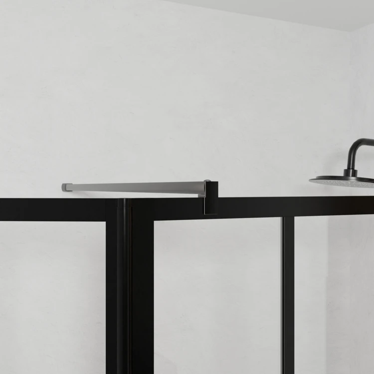 Paroi de douche verrière avec volet pivotant en verre trempé 5 mm