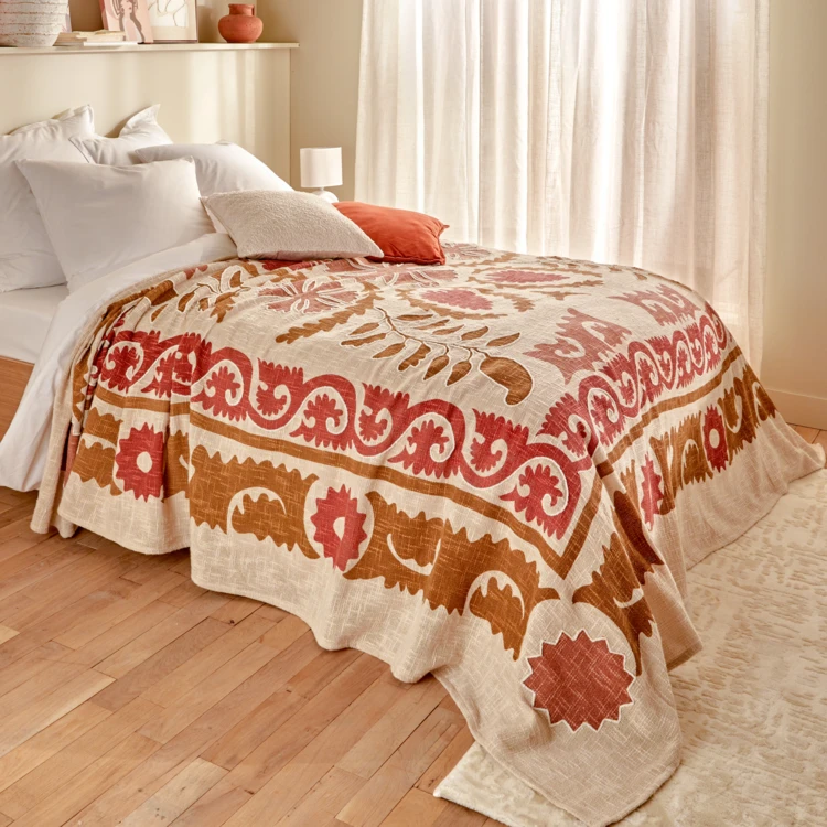 Dessus de lit coton motif ethnique