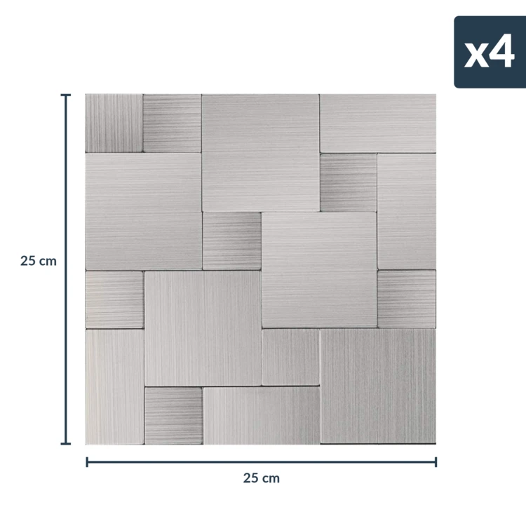 Lot de 4 crédences adhésives murales 3D effet tressé