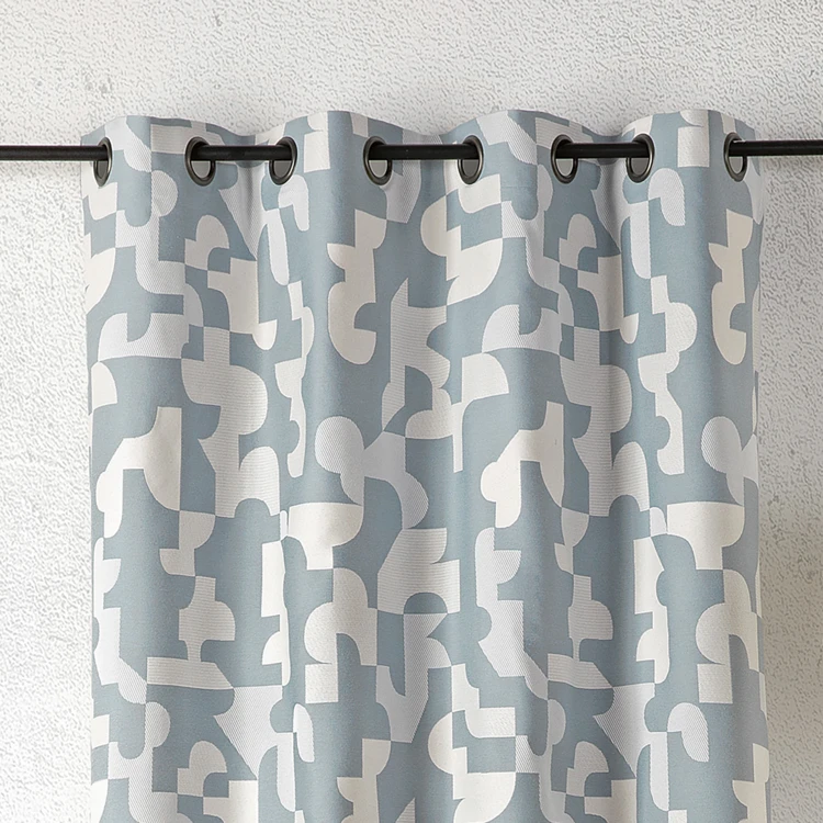 Tenda jacquard geometrica dalla texture retrò