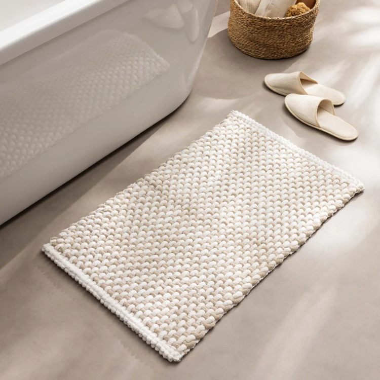 Ultra-absorbierender Chenille-Baumwollpoly-Badeteppich