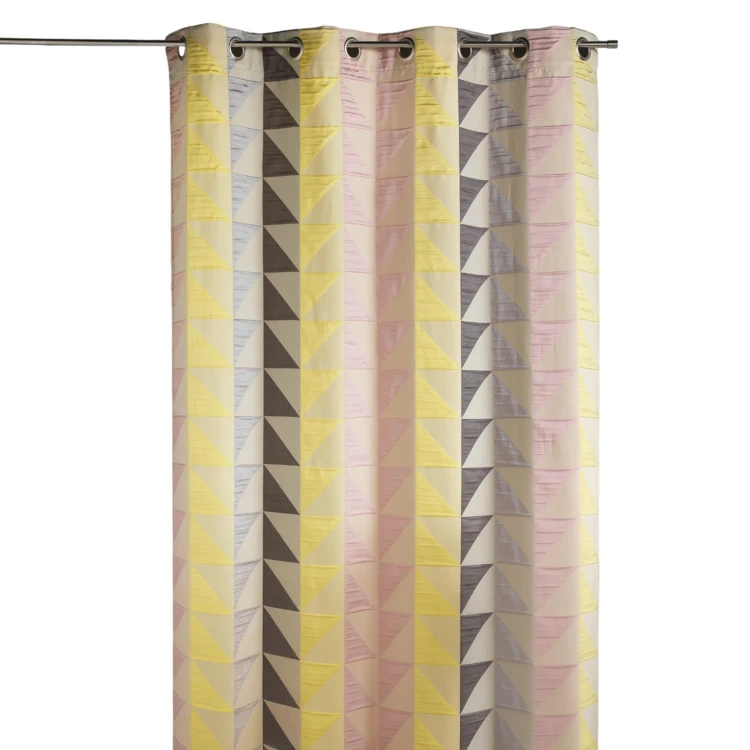 Cortina jacquard opaca com estampados triangulares