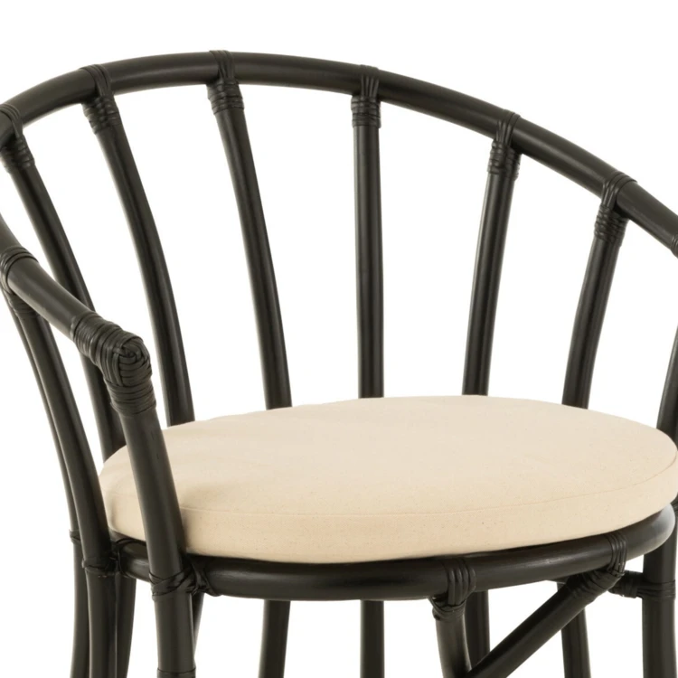 Chaise en rotin avec coussin