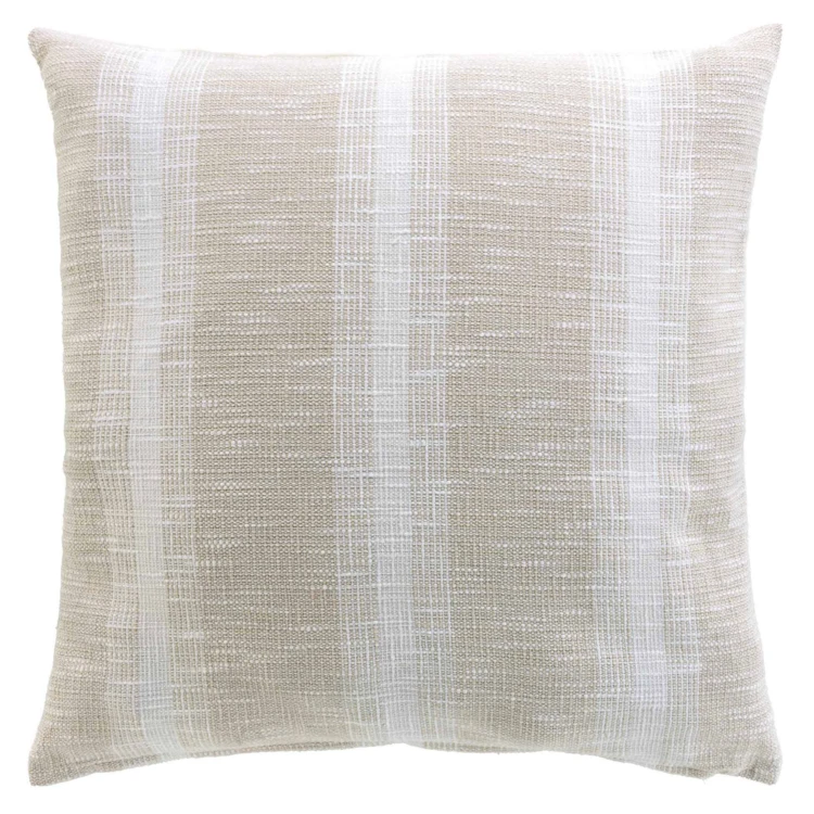 Coussin polycoton tissé à rayures
