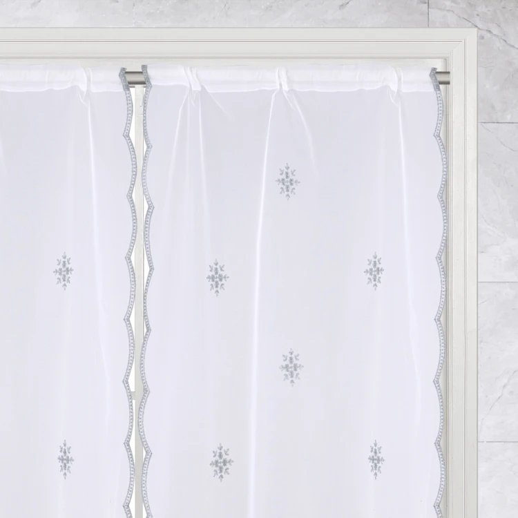 Paire de petits voilages motif flocons