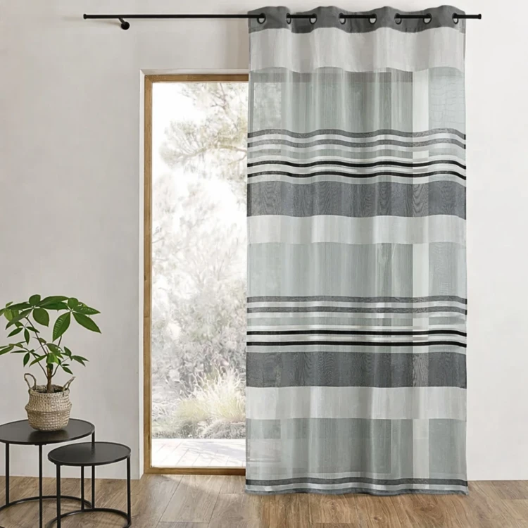 Vorhang Organza gewebte horizontale Streifen