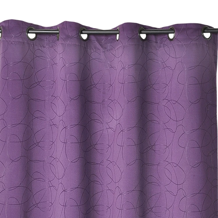 Tenda jacquard geometrica con occhielli