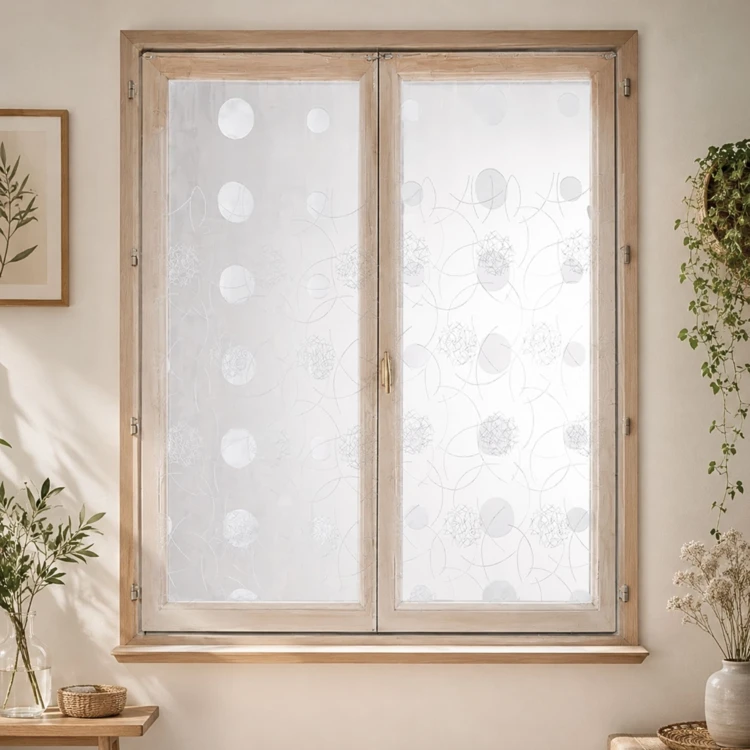 Par de pequenas cortinas retas em organza bordada