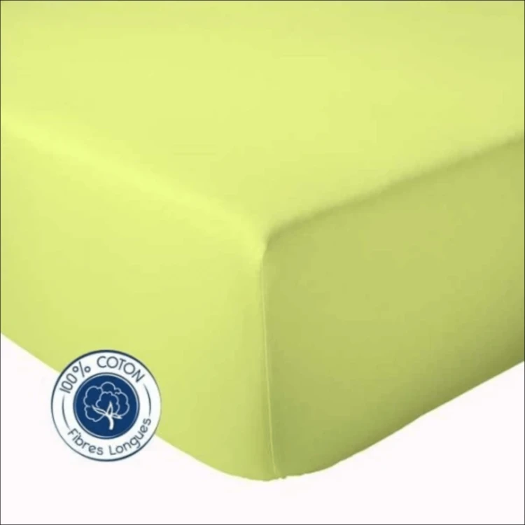 Drap Housse Uni bonnet 30 cm 100% Coton