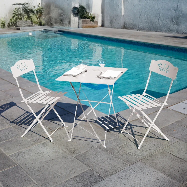 2er-Set klappbare Gartenstühle aus Stahl