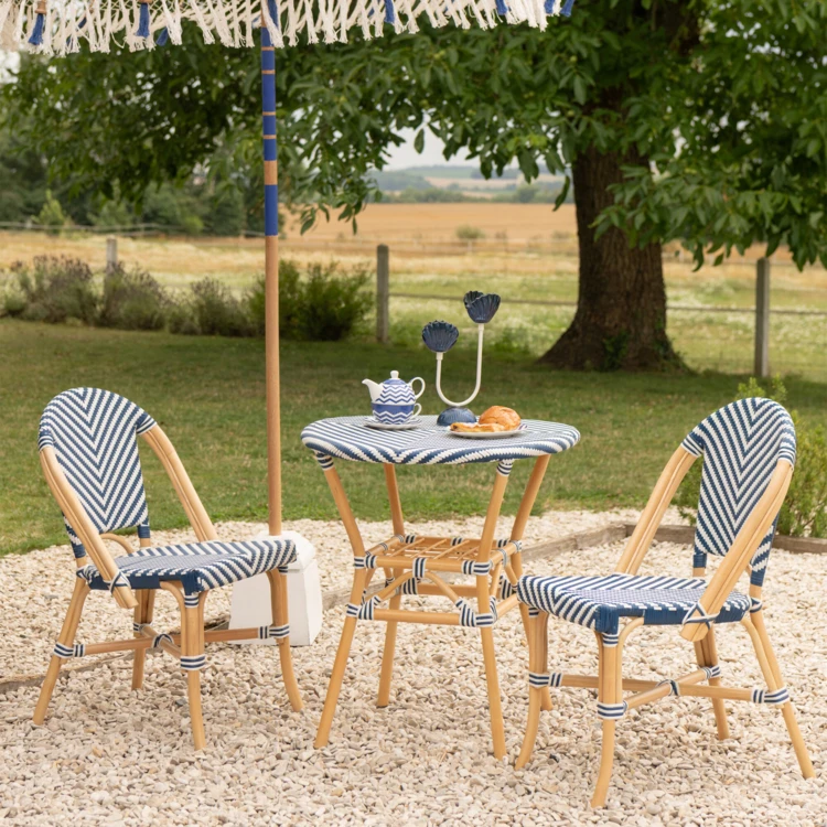 Ronde rieten tuintafel