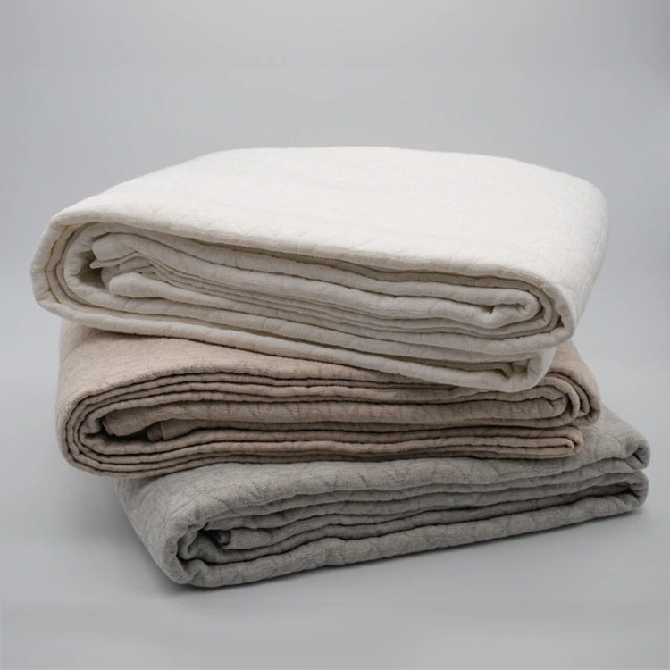 Dessus de lit matelassé en polycoton relief texturé