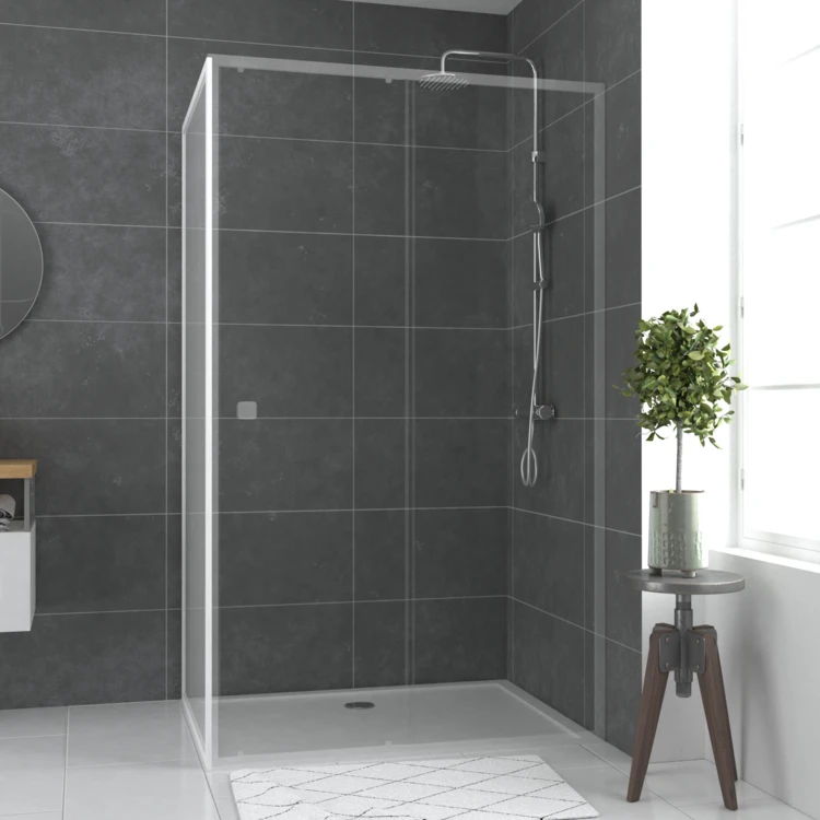 Paroi de retour pour douche en verre trempé