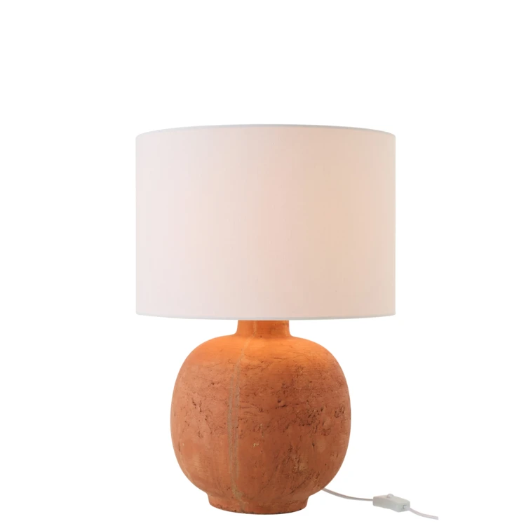 Runde Tischlampe aus Töpferware