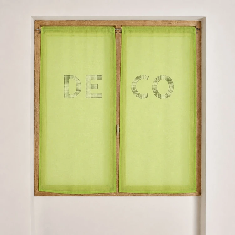 Par de cortinas transparentes com strass «DECO»
