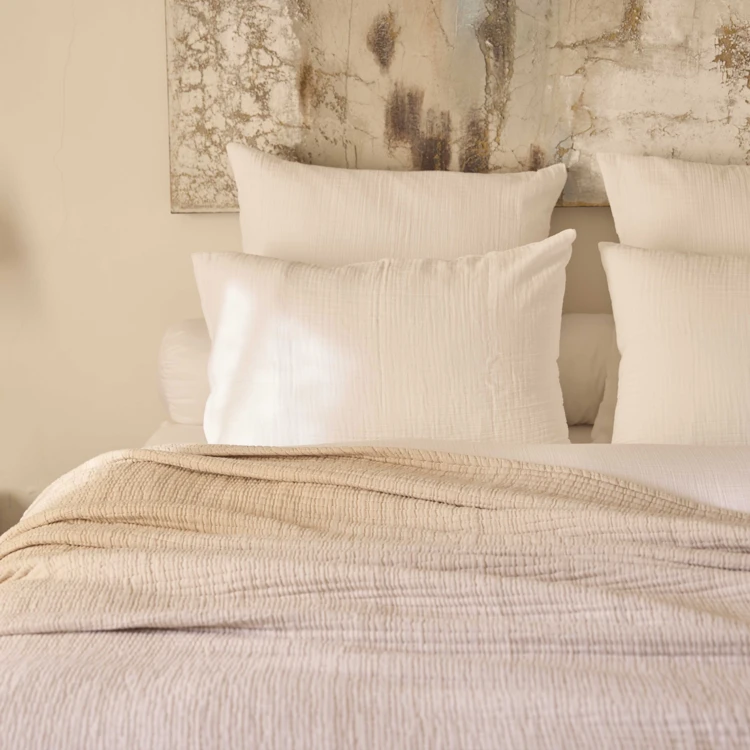 Dessus de lit en coton lavé matelassé boutis