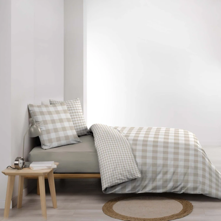 Juego de cama de 3 piezas de algodón a cuadros funda + fundas de almohada