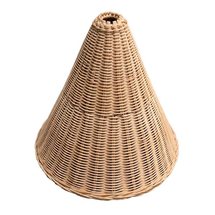 Lustre rotin tressé cône