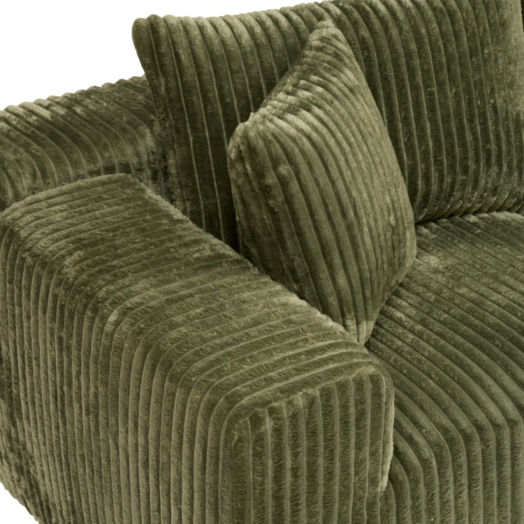 3-Sitzer-Ecksofa aus geripptem Stoff