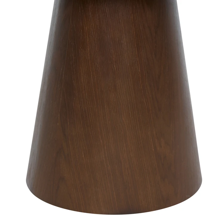 Table d’appoint ronde en verre trempé et bois